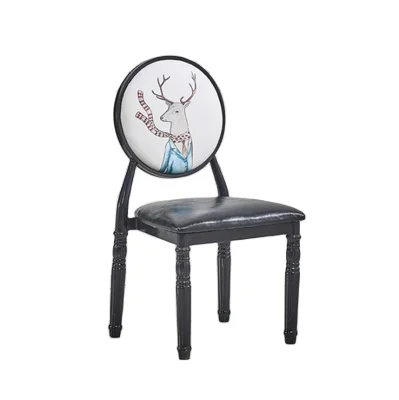 
Retro wrought iron chair theme restaurant dining table and chair combination 