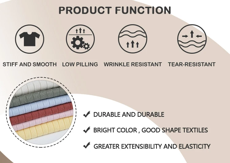 Wholesale Classic Style 4 Way Stretch Skin Friendly Anti-Bacteria Rayon Spandex Rib Yarn Dye Stripe Knit Fabric For Dress