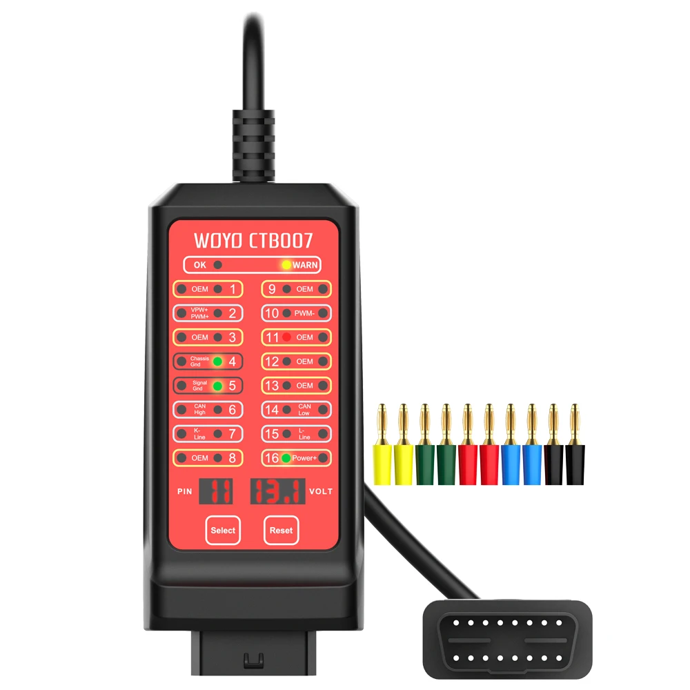 WOYO CTB007 CAN Tester Box Pin Settings Diagnostic Tool OBD2 16Pin Break Out Box Communication Detection OBDII Breakout Box