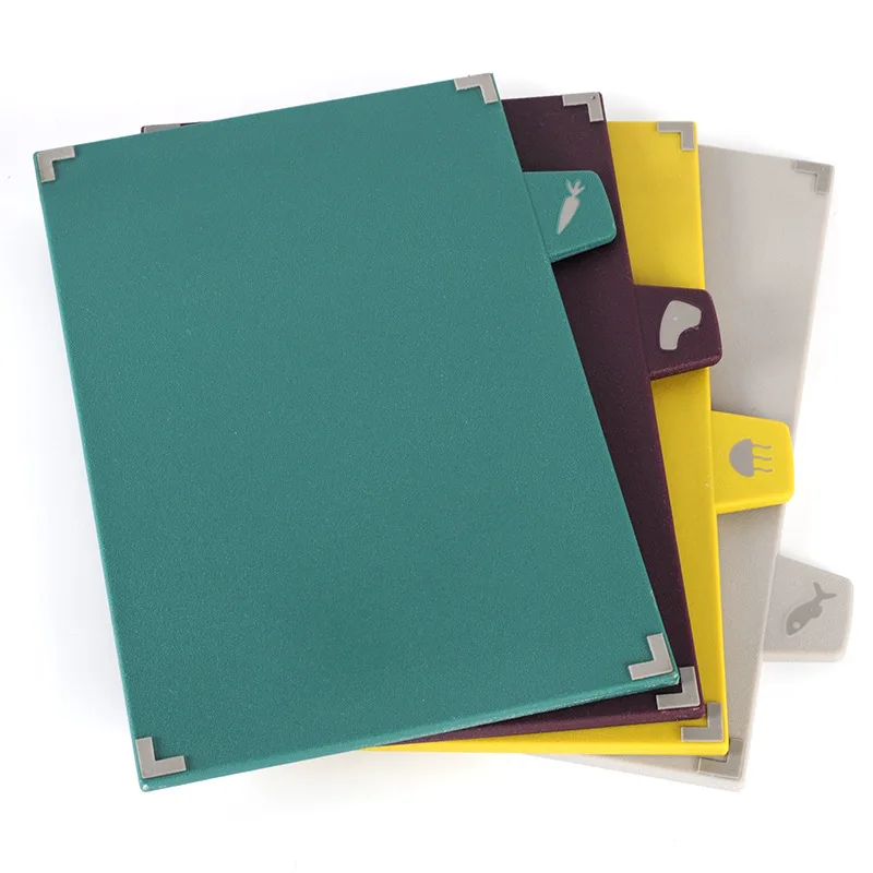 Hot Sale 4 Pcs Chopping Board Set Disposable Plastic Pp Cutting Board With Foundation For Cooking
