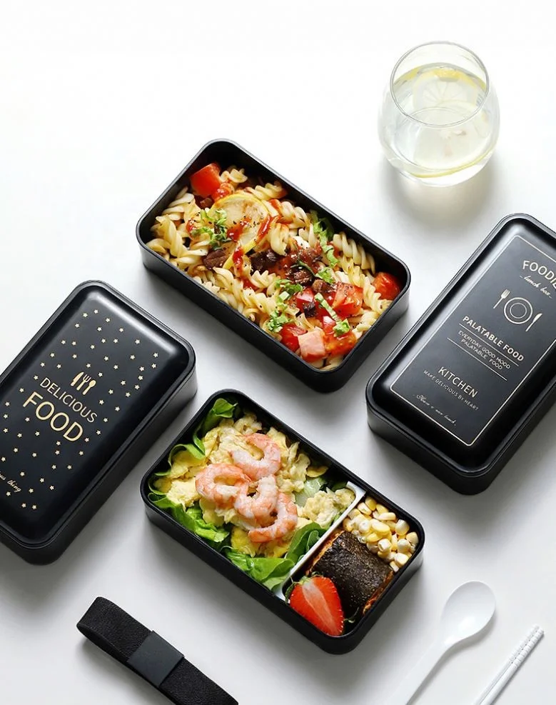 New Fashion Lunch Box Lunch Office Worker Student Double Layer Microwave Oven Heating Separate Large Fruit Salad Lunch Box Set