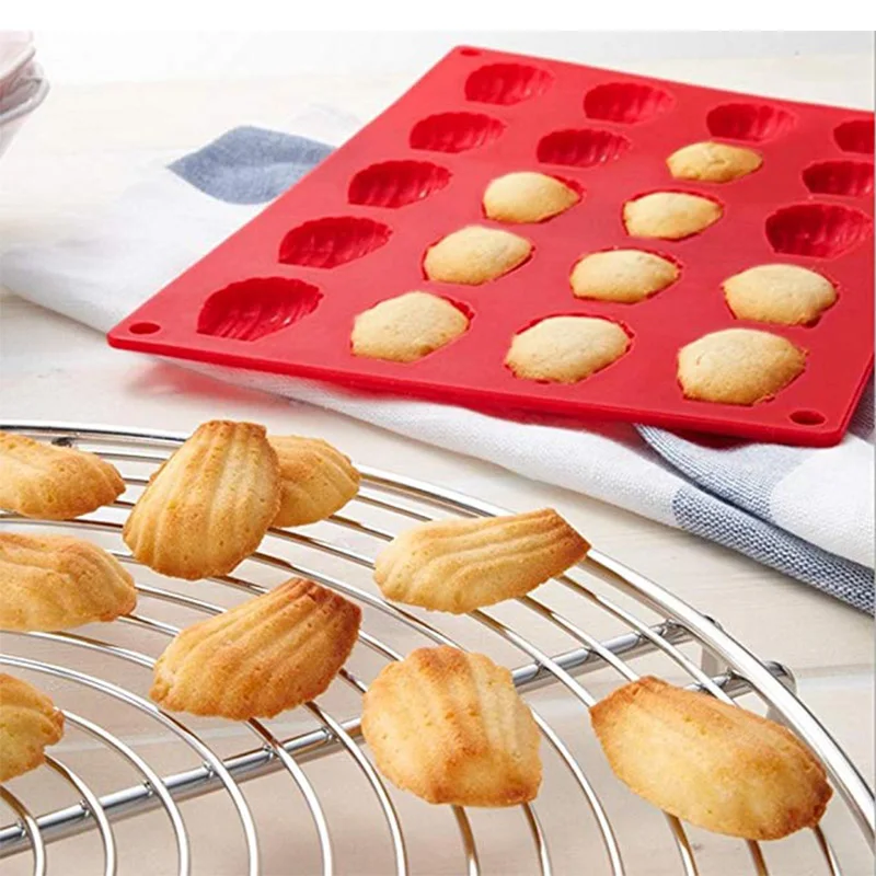 20 Cavity Silicone Shell Madeleine Molds for Jelly Ice Molds Chocolate Silicone rubber Mould Bakeware Non-stick