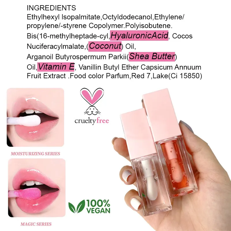 Private Label Nourishing lip balm lip oil  Hydrating Exfoliating Sugar Lip gloss