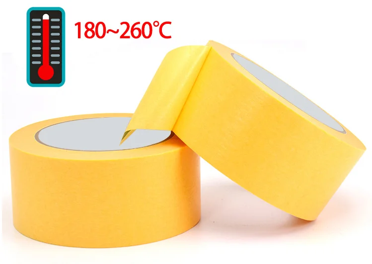 
High Temperature Resistant Paper Tape Yellow Automotive Spray Paint Paint Glue Decoration Shelter Protection Paper Handwritten 