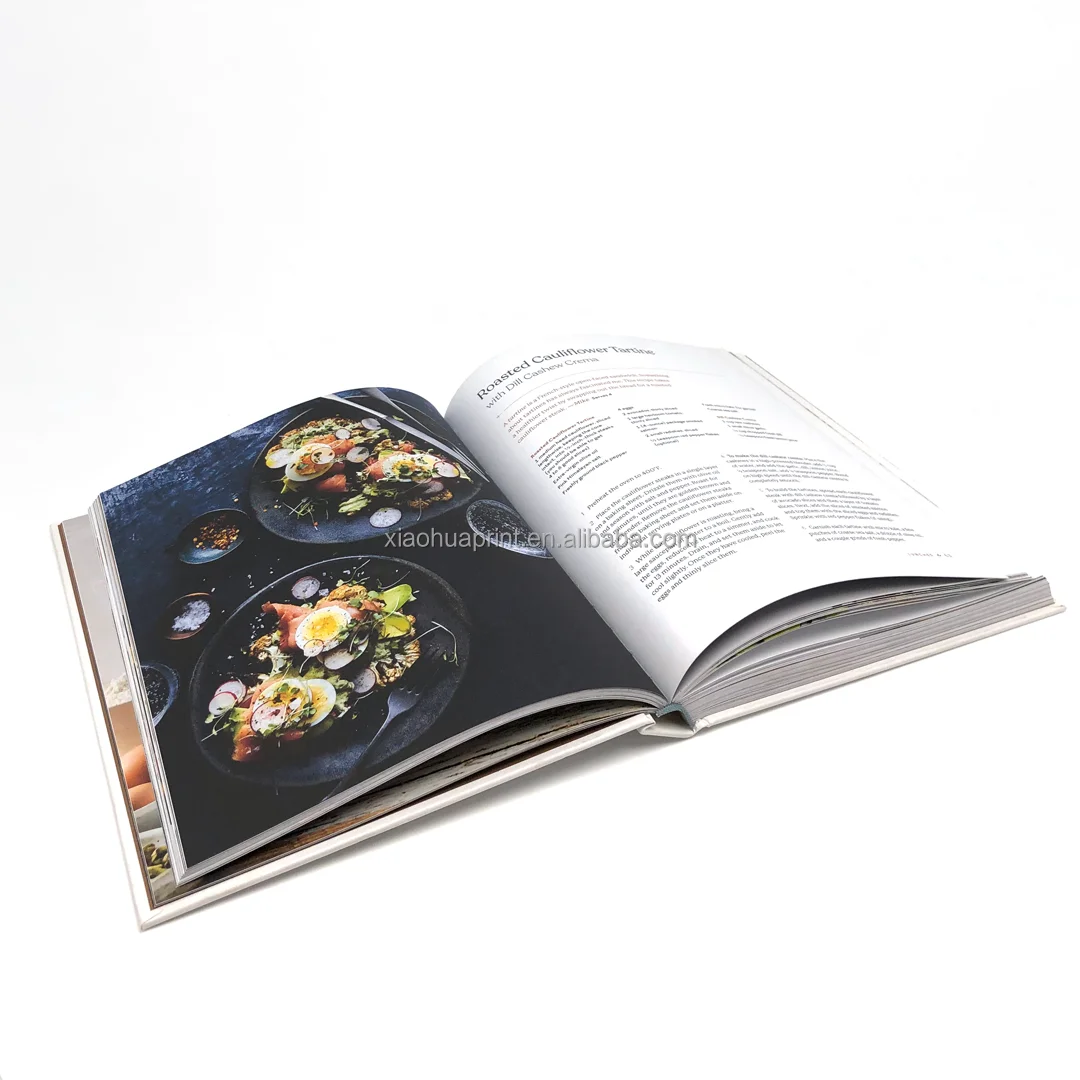 Factory Notebook Journal Cookbook Board Soft Hard Cover Custom Hardcover Book Printing For Food