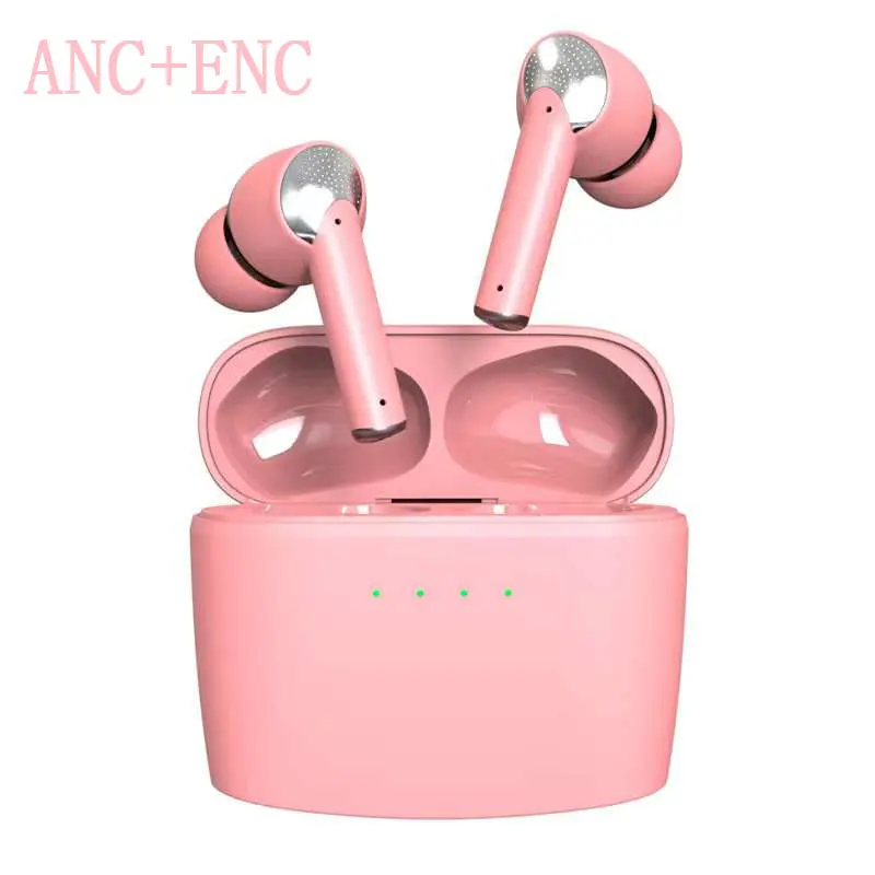Dropshiping ENC ANC Audifonos Noise Cancelling Earbud & In-Ear Headphones Pink True Wireless Stereo J8 Earphone