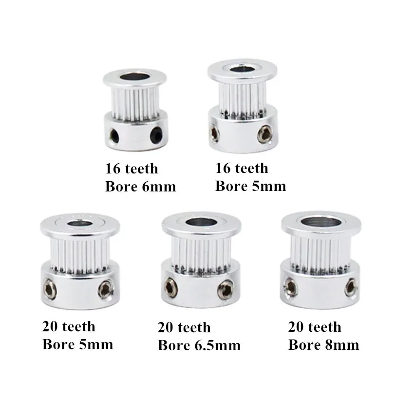 CNC turning 3D Printer - GT2 Timing Pulley 16 Tooth Wheel Bore 5mm Aluminium CNC Gear machining