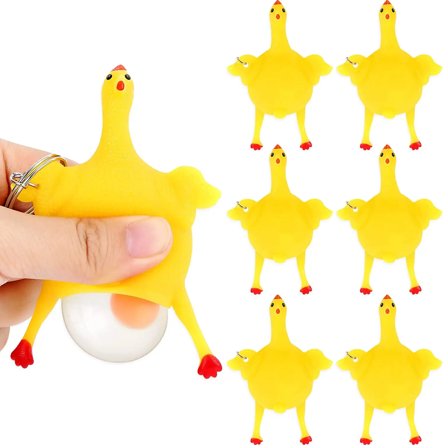 2023 Funny Squeeze TPR Toys Boys Kids Novelty Chicken Egg Stress Relieve Toy