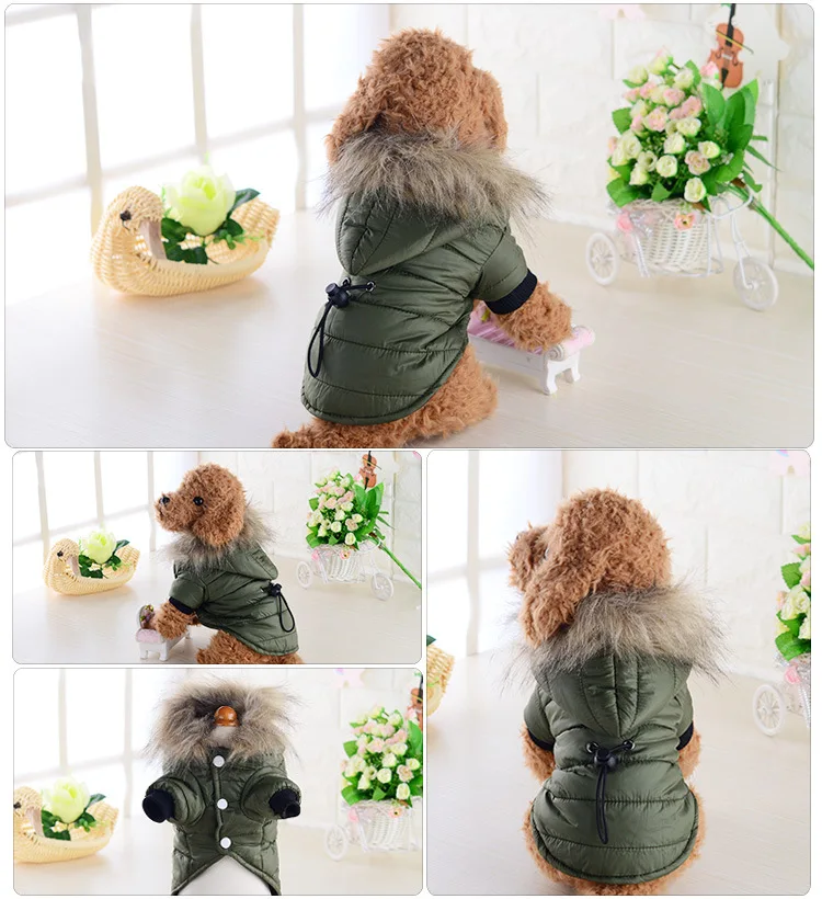 Manufacturer Wholesale Small Pet Down Jacket Warm Button Design Cotton Winter Dog Jacket