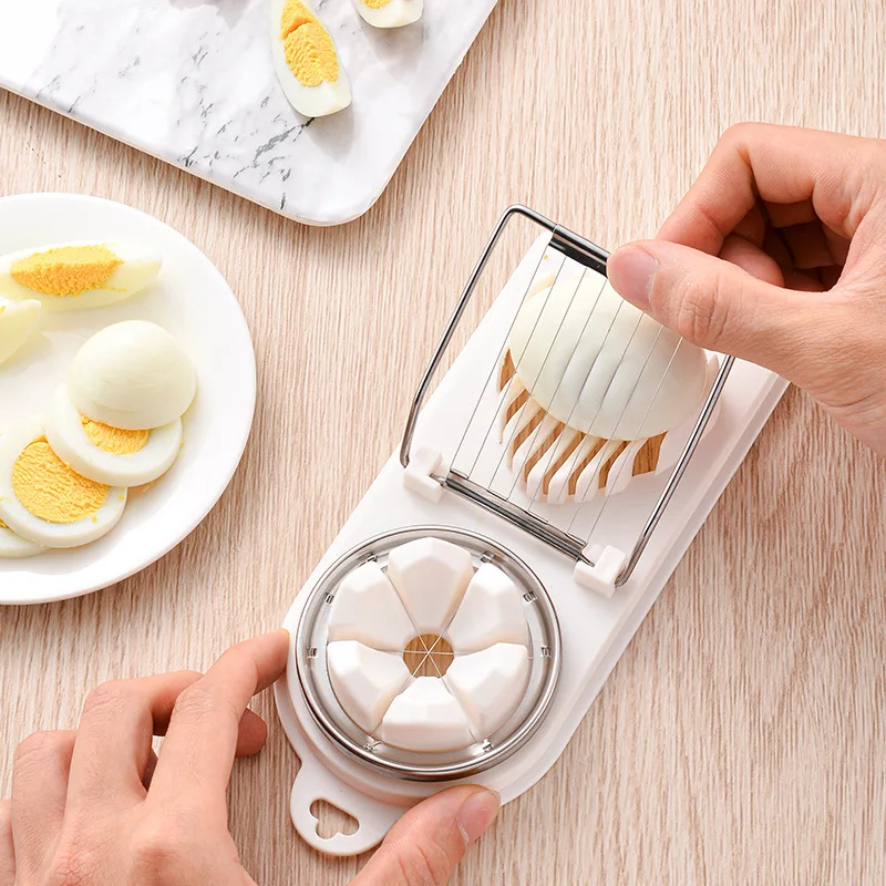 Egg Tools Multifunctional egg cutter Kitchen Eggs Salad tools Strawberry banana fruit Stainless steel Slicer for Kitchen Use