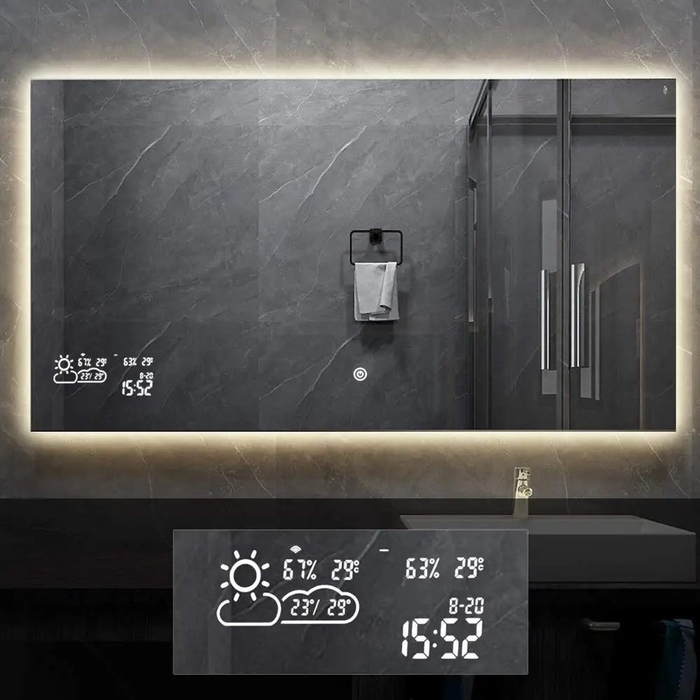 JITAI Smart LED зеркало косметическое мебель для ванной комнаты с сенсорным выключателем календарь время функция дисплея