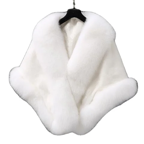 Накидки для невесты на весну и зиму, свадебная теплая шаль для подружки невесты, пончо из искусственного лисьего меха