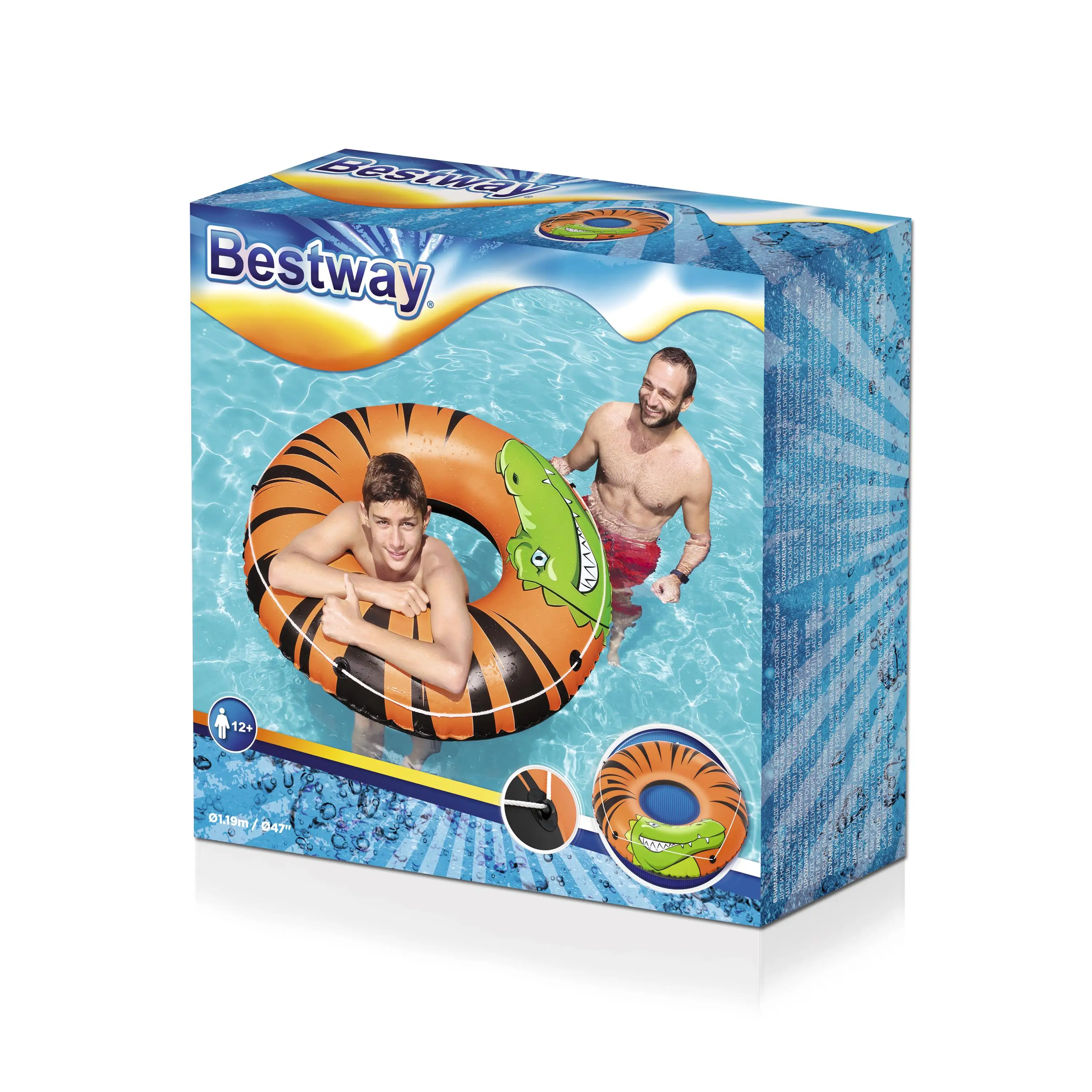 Bestway 36108 River Gator strip Double chamber float swimming ring