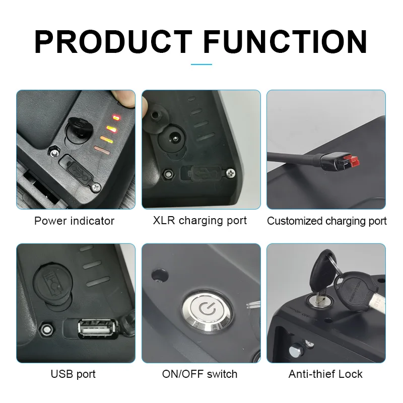 48 volt electric bicycle battery dolphin tube battery 48 volt Downtube 48V 13.6ah 48 volt dolphin battery 48v 104ah