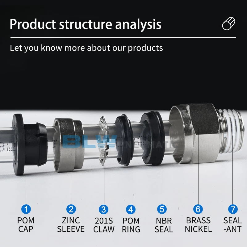 Factory wholesale Pneumatic brass fittings connector quick HPC8-02 pneumatic pipe fitting 8mm for air pipe