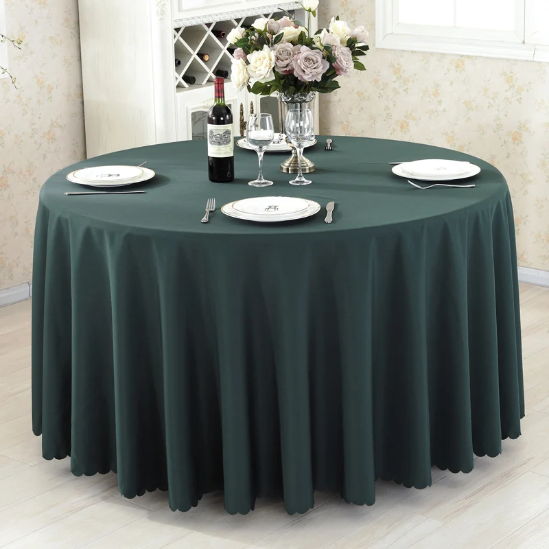 Big Round Hotel Good Quality Table Cloth for Square or Round Tables in Washable Polyester Great for Buffet Table