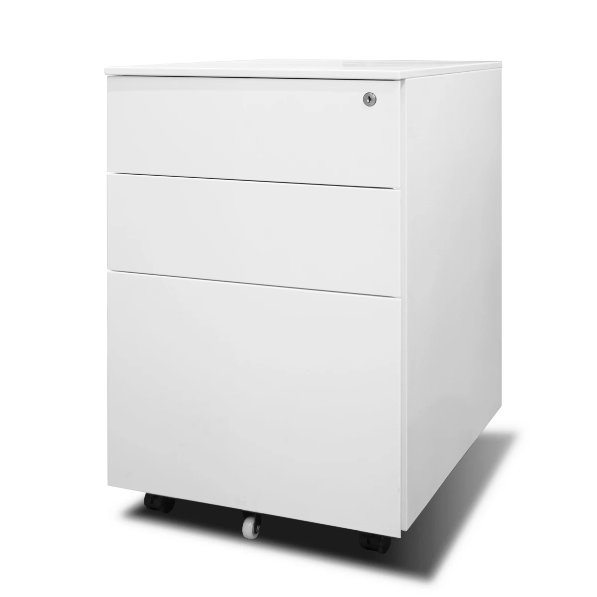 White Color Office Use 3 Drawer Under Table Filing Metal Storage Mobile Pedestal Cabinet