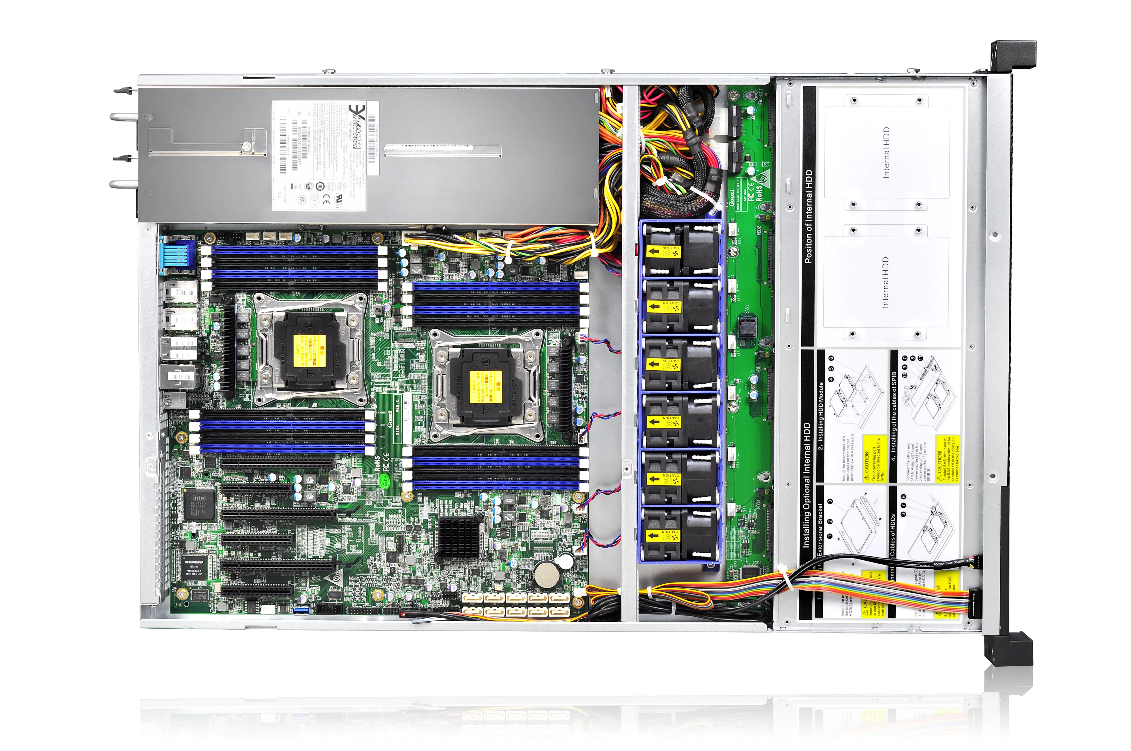 1U4 bays server case rackmount chassis with 670mm depth