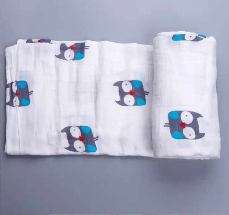 Wholesale Custom Printed Super Soft 2/4/6 Layers 100% Organic Cotton Bamboo Newborns Wrap Set Baby Muslin Swaddle Blanket