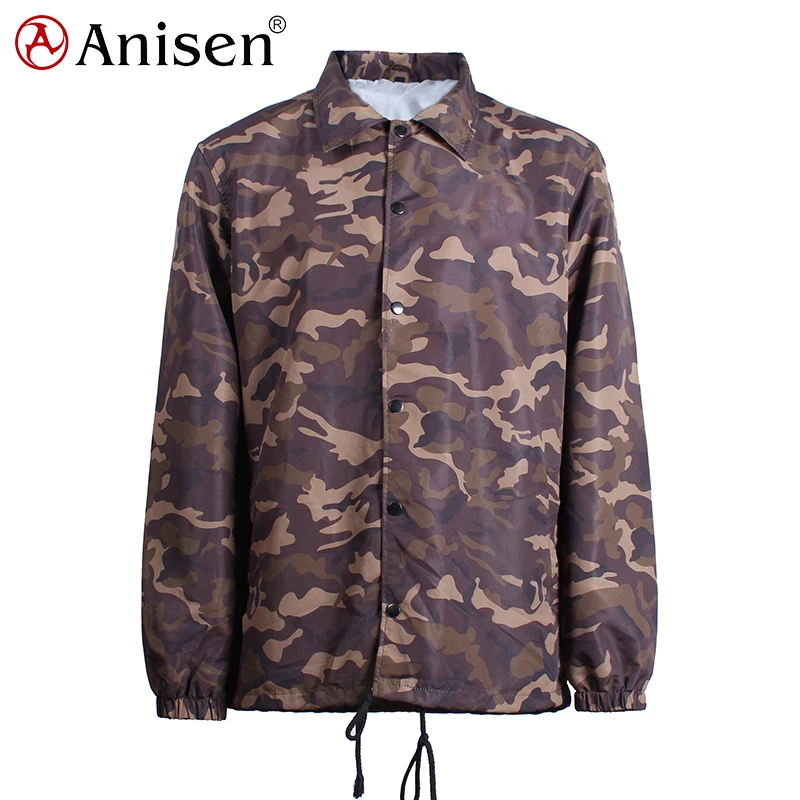 2021 new style Chinese factory spring coaches jacket men 100% nylon waterproof camo jacket