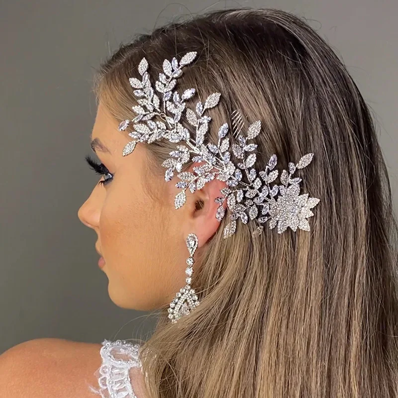 Luxury Bride Zircon Hair Comb Wedding Dress Accessories Fashion Temperament Bridal Hair Comb