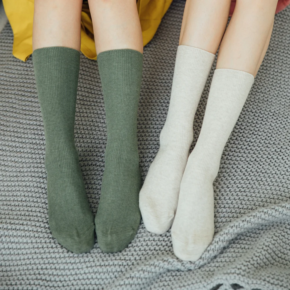 Wholesale 2021 Fashion High Quality Women Comfy Cotton Ribbed Crew Socks