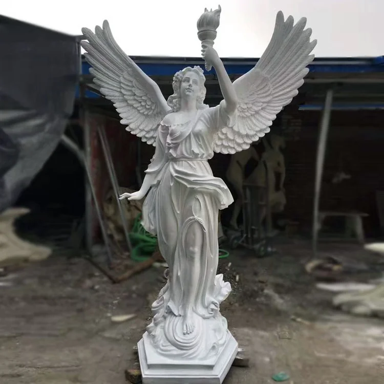 Смола крыла женские статуи Ангела фигурка Статуэтка из стекловолокна скульптура ангела со светодиодной лампы