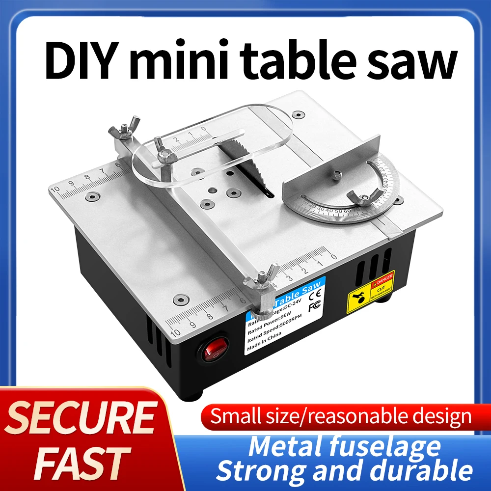 Mini Table Saw Multifuncional Woodworking Cutting Saw Home Portable Precision Table Saws for Crafts Wood Metal Plastic Cutting