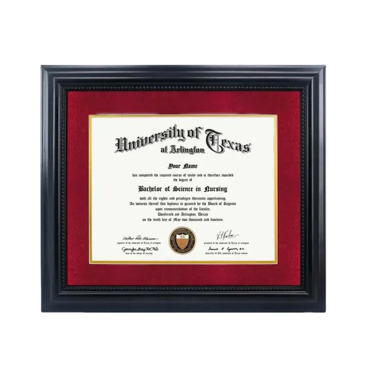 Refined Cherry Wood A4 Diploma Frame with Gold Embellishments & Strong Glass