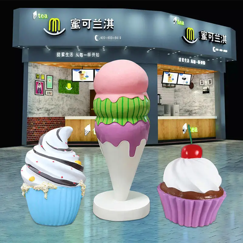 Fiberglass Figurine Candy party decorations props ice cream cone gresouice/ice cream store fiberglass ice cream cone donuts