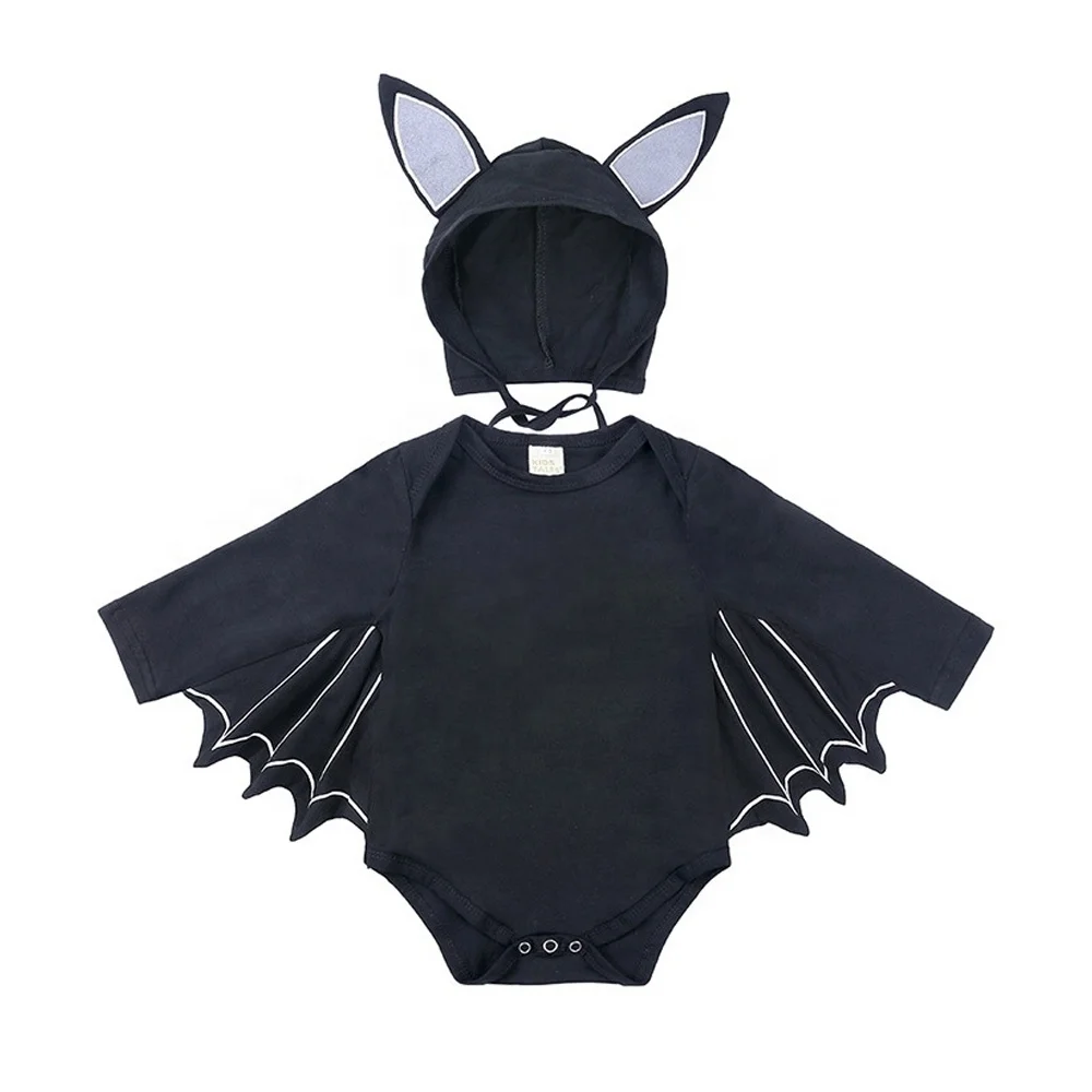 Factory custom Halloween funny style 100% cotton black bat baby animal costume