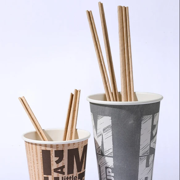 
Disposable paper straw biodegradable manufacturer wholesale 110-190mm individually wrapped paper drinking straws stirrer 