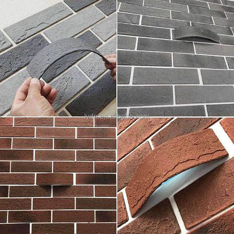 Decorative bricks veneer panel soft porcelain mcm flexible ceramic tiles