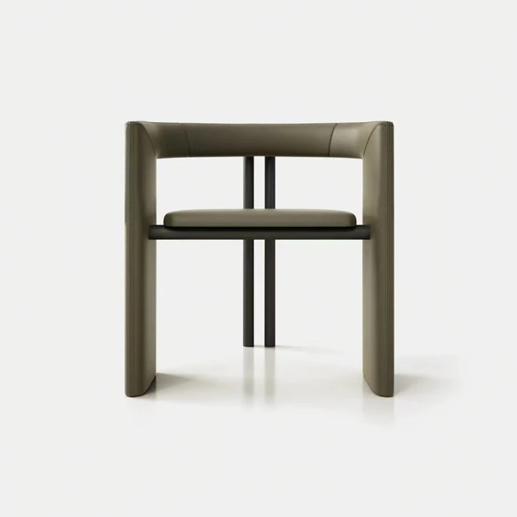 Italian designer to figure custom high-end restaurant leather chair villa restaurant chair dining chair