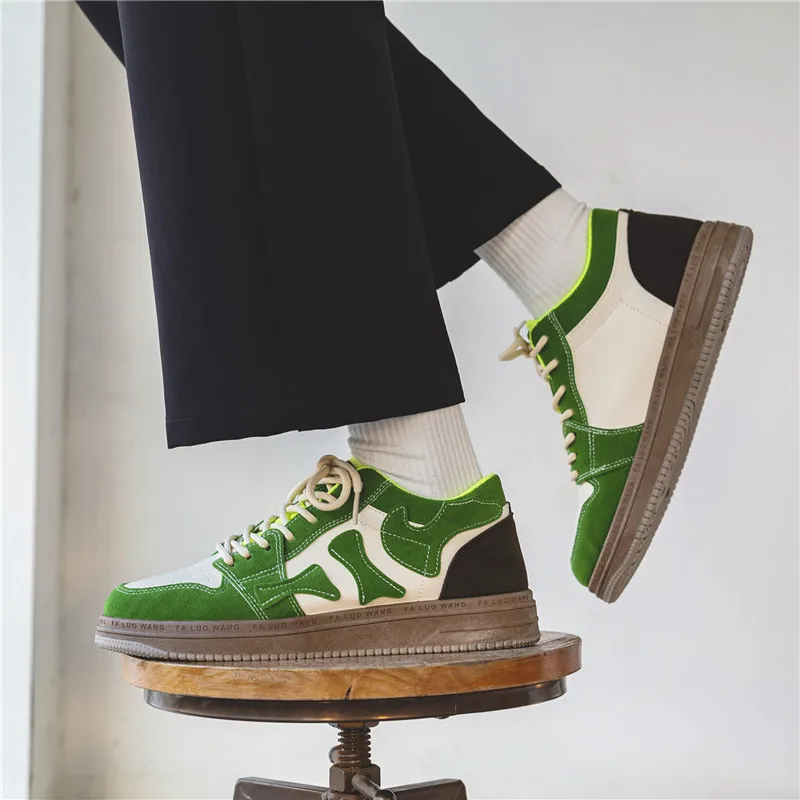 Having Stock Unique Design Manufacturer Sneaker Custom Logo High Quality Men Shoes Green Cool Skateboard Custom Men Casual Shoes