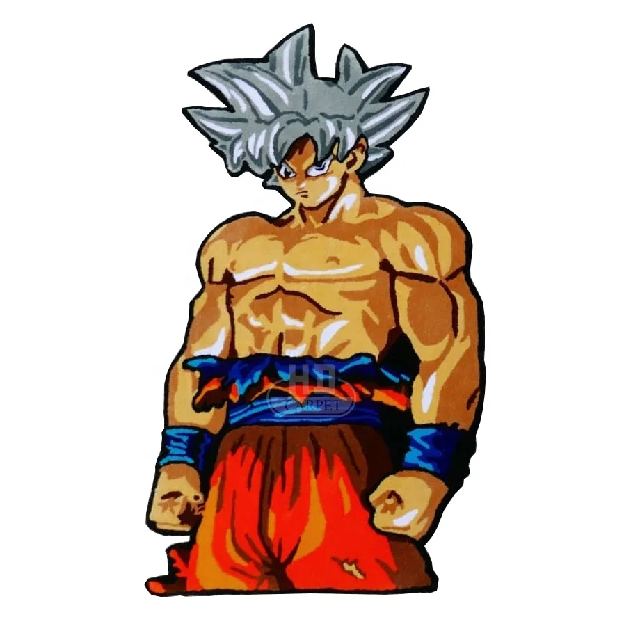 Premium custom decorative tufted die cut 82 x 152cm dragon ball Goku rug