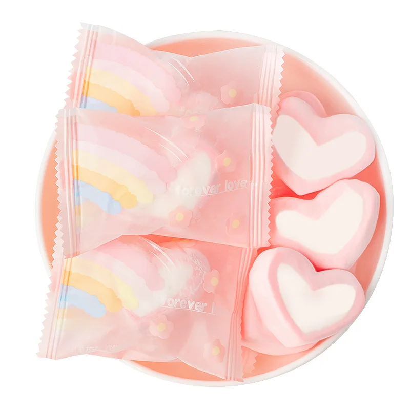 Longke Rainbow Love Cotton Candy 500G Wedding Candy Wholesale Bulk Candy Snack about 68 Pieces