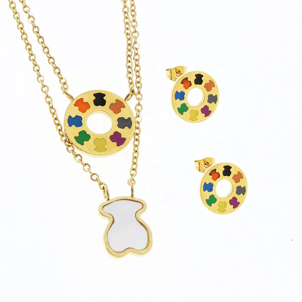 
Fashion Cute Jewelry Sets hollow animal Shaped pendant Necklace Stainless Steel Women jewelry 