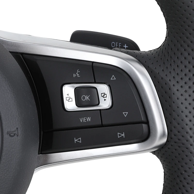 Со светодиодным дисплеем полностью кожаное ПЕРФОРИРОВАННОЕ Рулевое колесо для VW Volkswagen Golf R 6 7 8 MK6 MK7 Gti Passat B6 Polo Jetta Tiguan