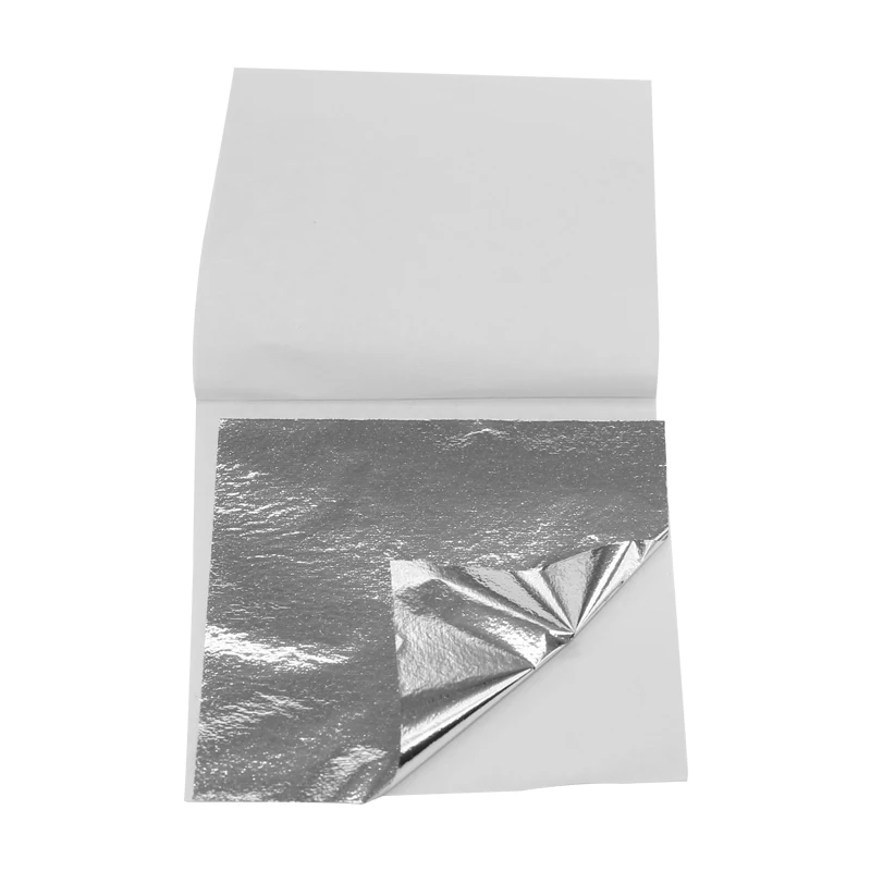 Quality certification 9*9 CM 2000 pcs Taiwan silver gold leaf sheets for furniture craft frame gilding decorating foil paper
