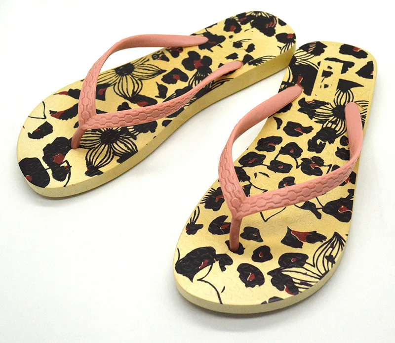 Raffia Design Printing PE Sole Women Slippers Flip Flops Beach
