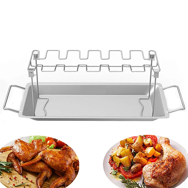 Direct Selling Heat Resistance Provided Bbq Tools Easily Cleaned Customizable Chicken Drumstick Rack