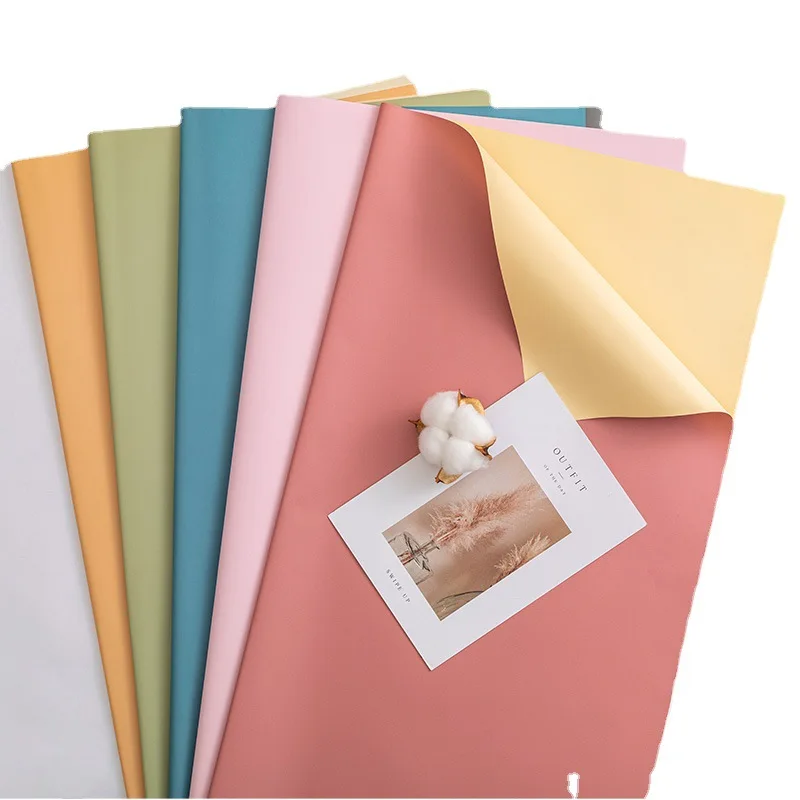 20pcs/bag Wholesale Flowers Waterproof Pearl Paper Two-color Wrapping Paper for Packing