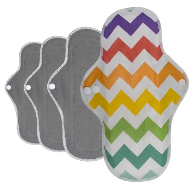 Large Sanitary Pads Set with Wings for Women Washable Overnight Cloth Panty Liners Period Pads