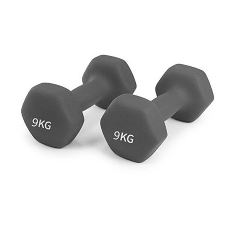 Cheap  Colorful Vinyl Neoprene Coated  Weight Lifting Rubber Hex Dumbbell for training