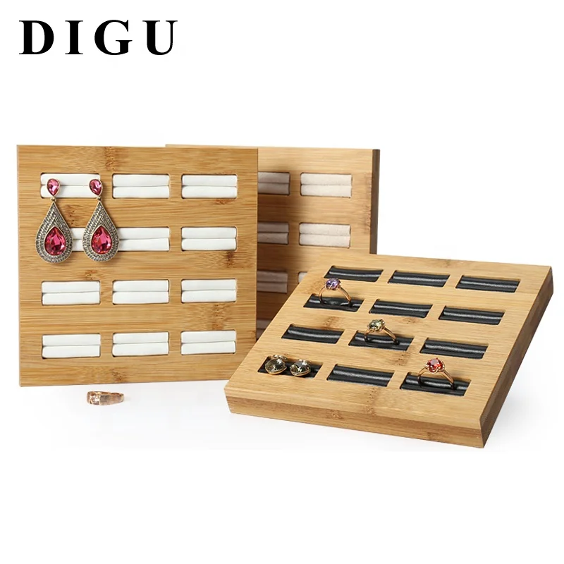 Япония Южная Корея простой стиль твердой древесины кольцо поднос для демонстрации ювелирных изделий серьги-гвоздики: отделение для хранения поднос для демонстрации ювелирных изделий