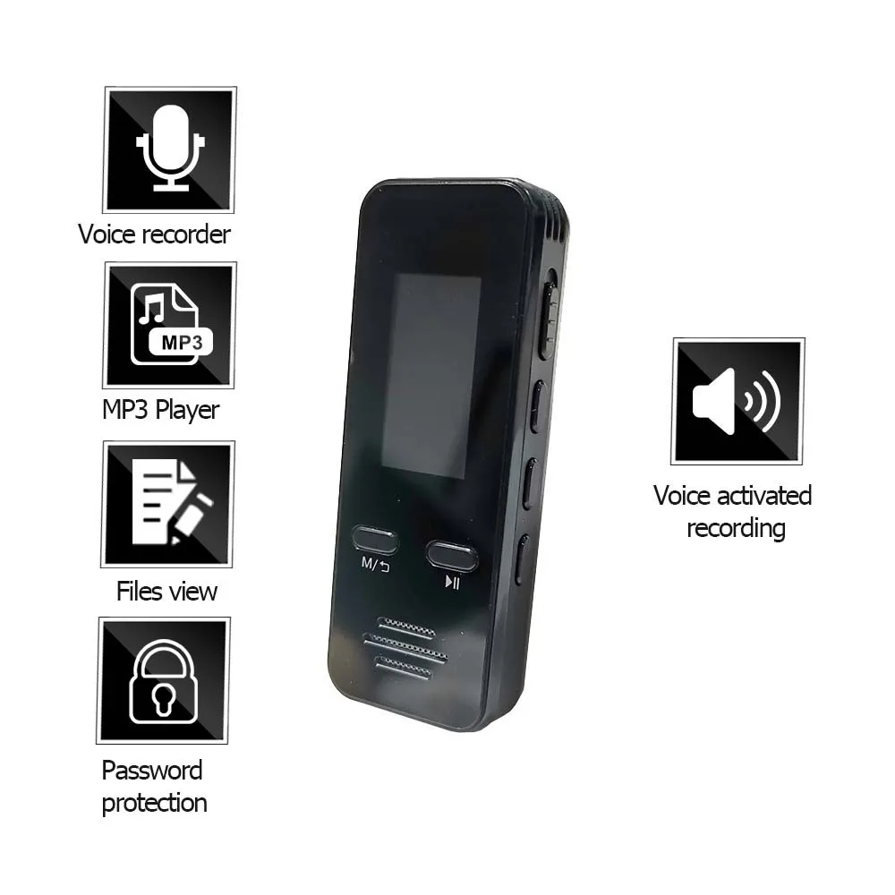 2022 0.96 Inch IPS Screen Dictaphone MP3 Handheld Pocket USB Telephone Recording Devices