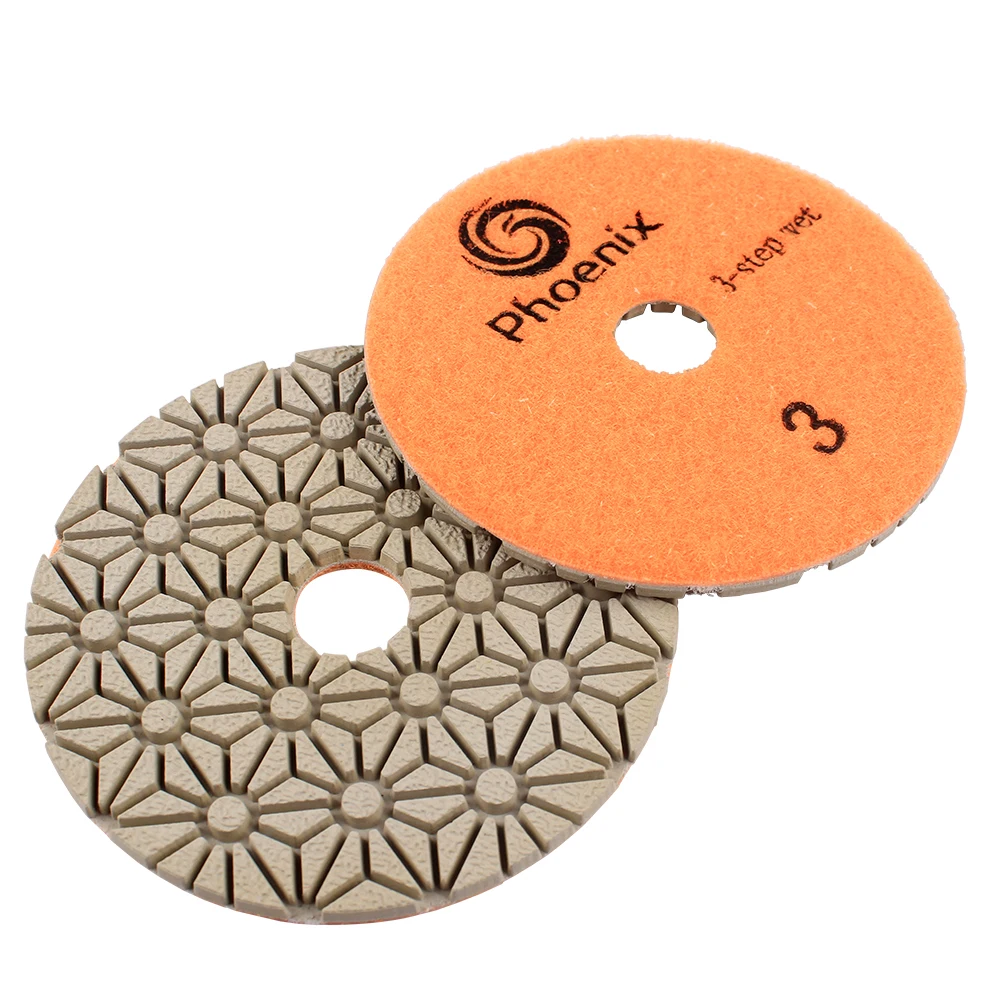 RAIZI Phoenix 4inch/100mm 3 step Wet Granite Polishing Pads