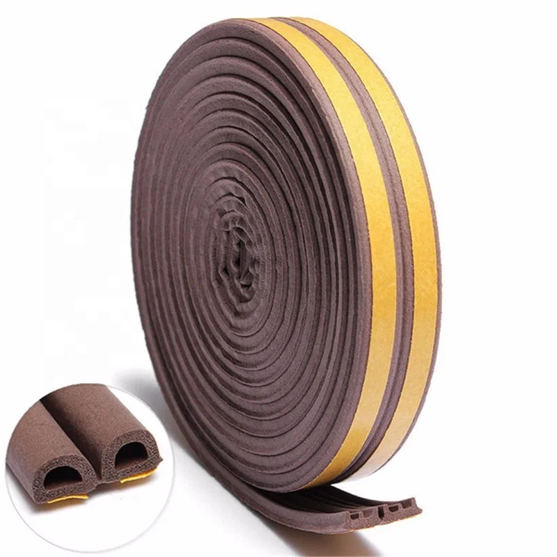 door and window E P I D-type epdm foam seal strip D-shape rubber self adhesive foam seal window sealing strip for doors