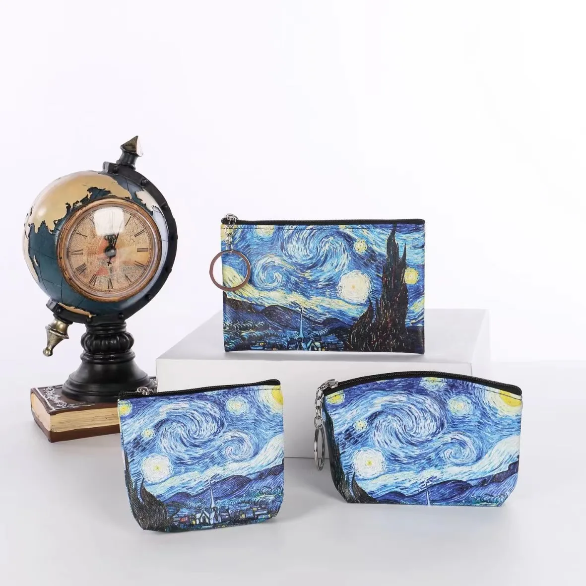 Van Gogh Art Oil Painting PU Coin Wallet Jewelry Bag